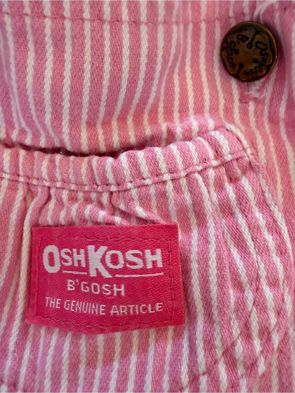 OshKosh B'gosh Pink and White Striped Overalls
